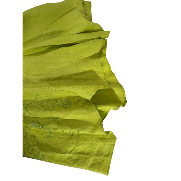 "Sarah Spencer" Linen Embroidered Sequin Skirt Asymmetrical 18W Fairy Whimsical - Picture 3 of 11